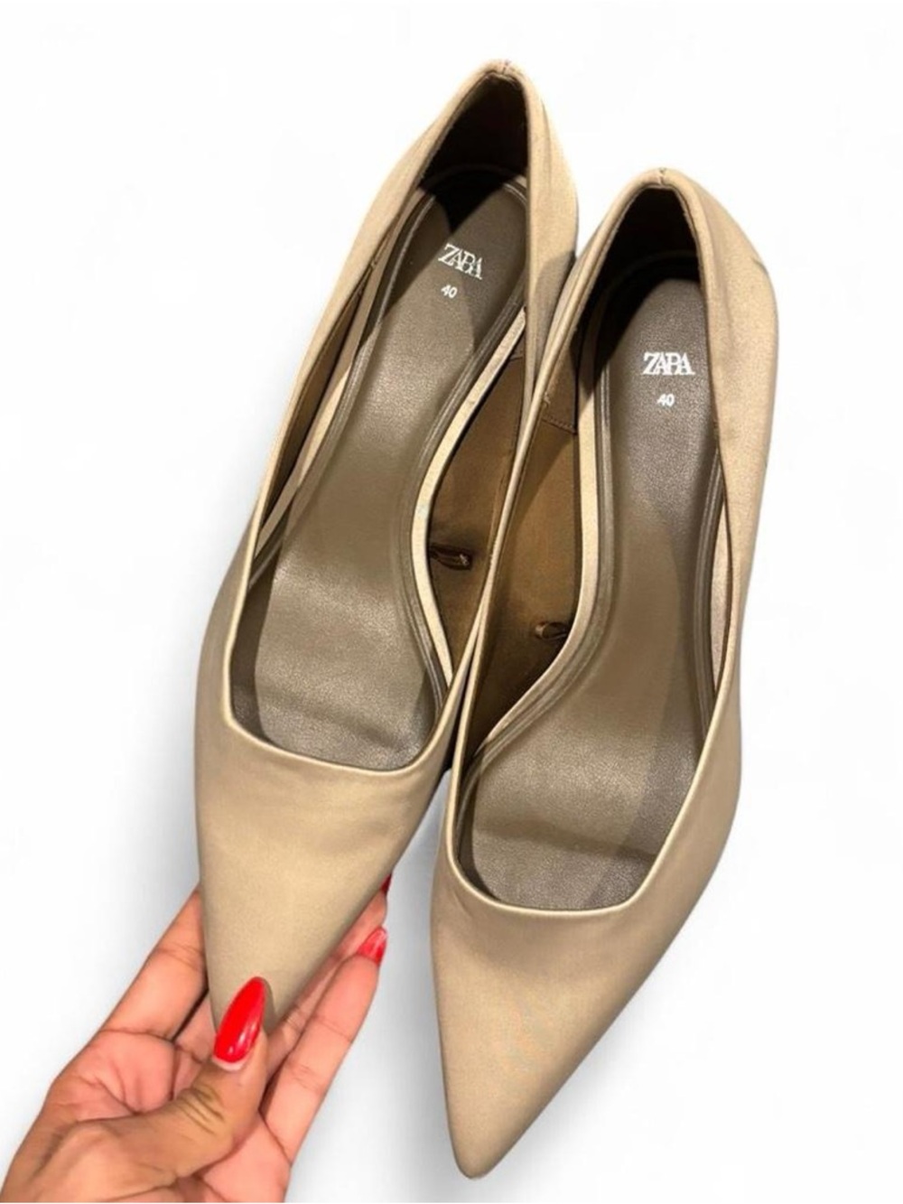 ZARA Nude/Taupe Pointed-Toe Women's Pumps